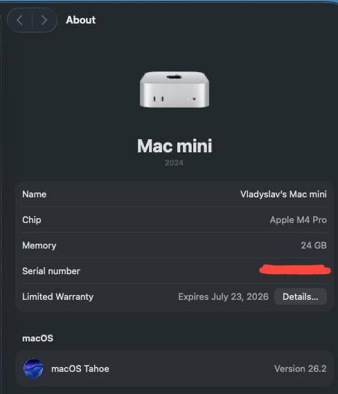 Mac Mini M4 Pro / 25 Gb / 512 Gb. З гарантією.