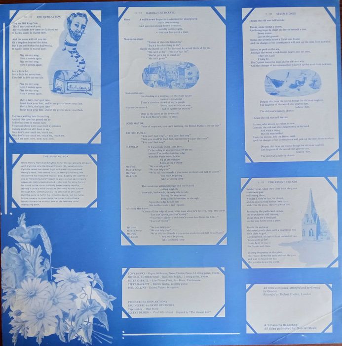 Genesis	- - - - -	Nursery Cryme	- - - - -	LP