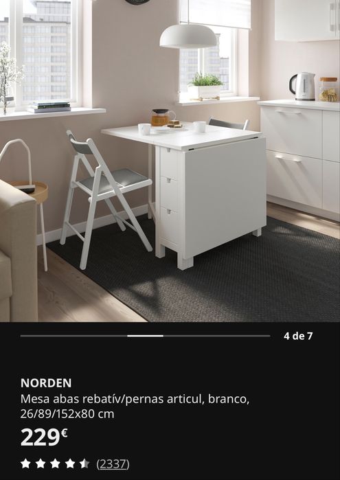Mesa de abas rebatíveis IKEA - NORDEN
