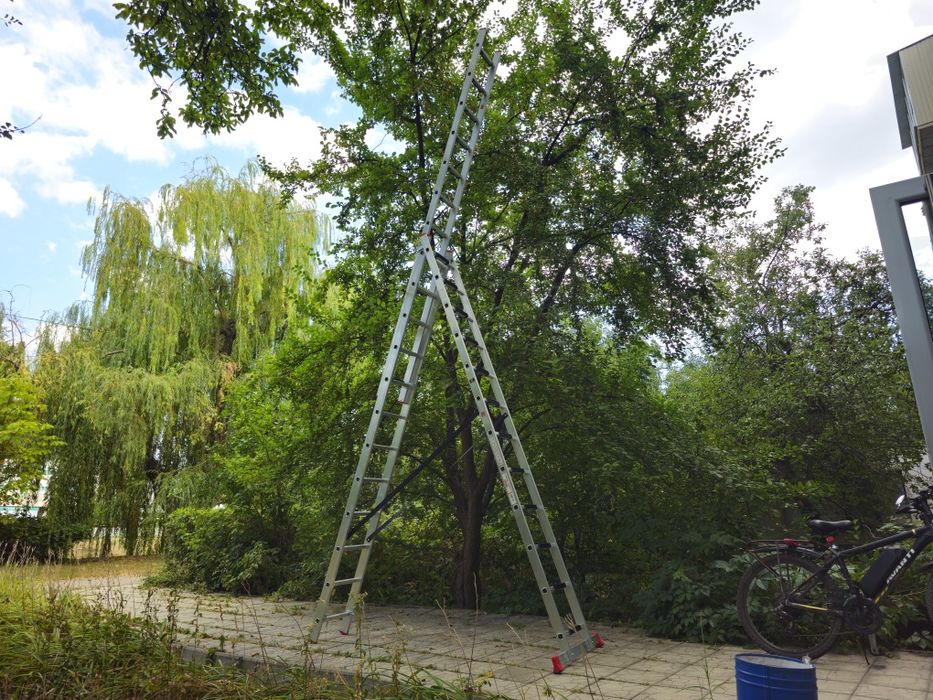 Лестница 7,9м  3х12 Трехсекционная Алюминиевая Новая Драбина