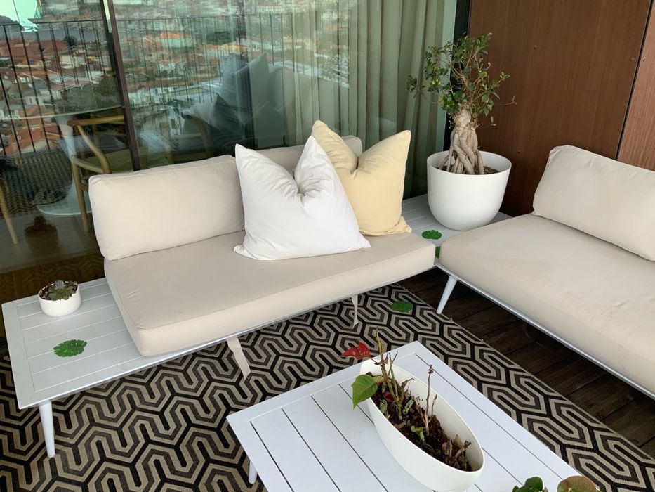 Sofá modular de duas peças para exterior