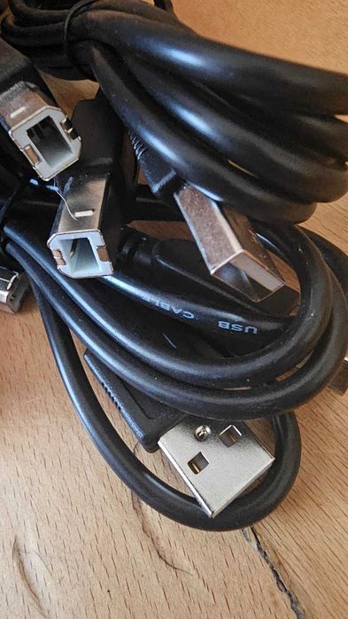 4 sztuki NOWE przewody do drukarki typu USB A USB B USBA USBB 120 cm