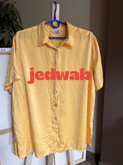 Jedwabna bluzka koszulowa, r.XXL