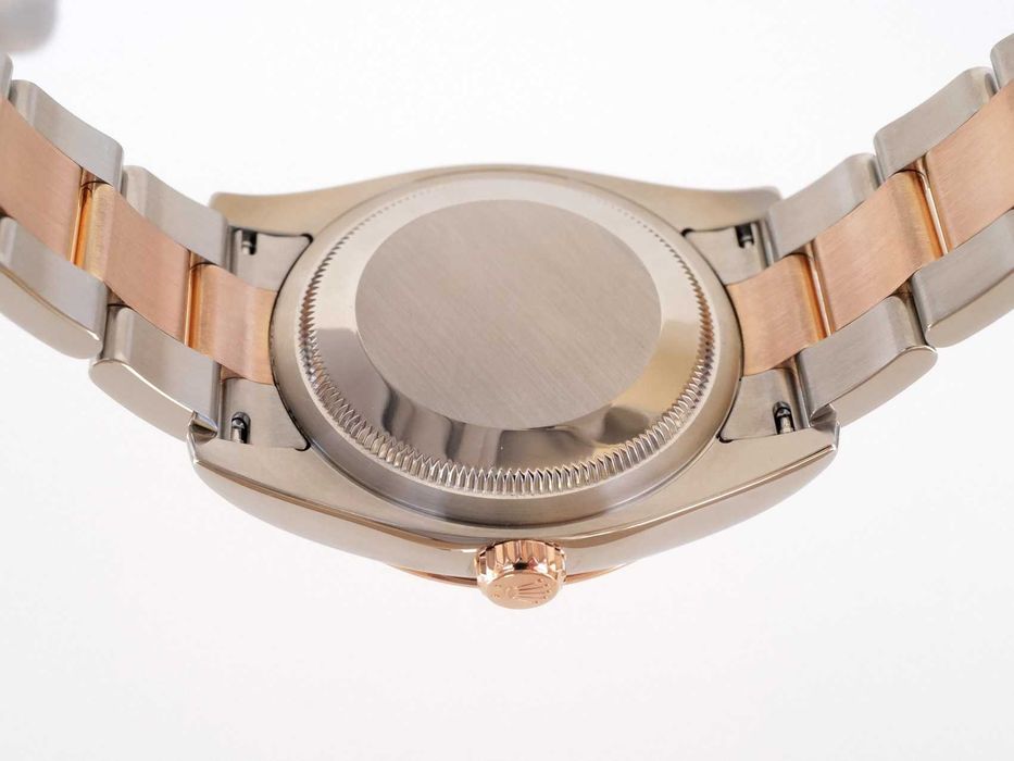 Rolex Datejust Turn-O-Graph 18K Rose Gold Steel Black Dial 36