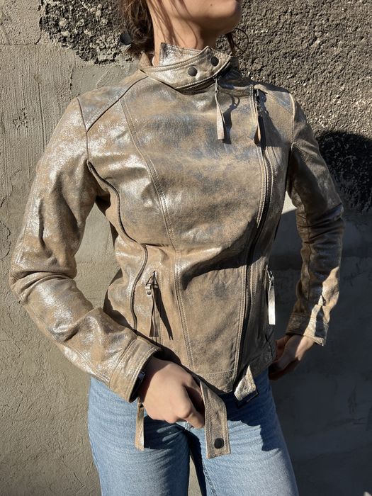 Vintage kurtka skórzana asymetryczna 00s japan style