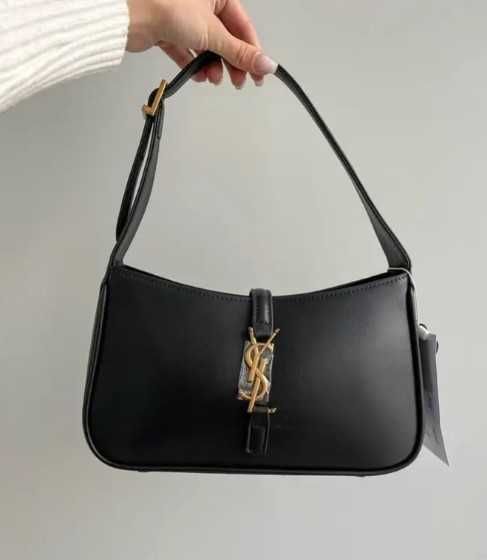 Женская сумка Yves Saint Laurent черная натуральная кожа Ив Сен Лоран