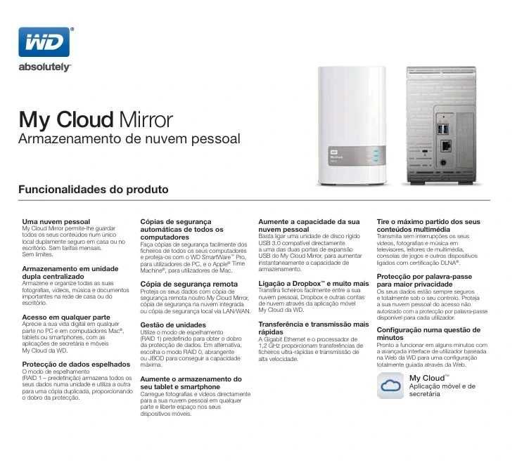 NAS WD  My Cloud Mirror 2TB