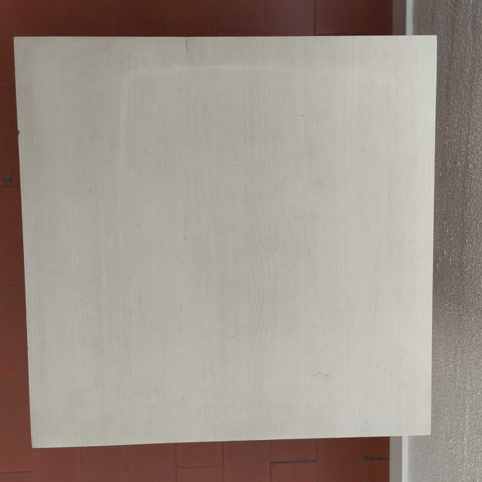 Mesa apoio madeira branca gaveta 50cmx50cmx48cm