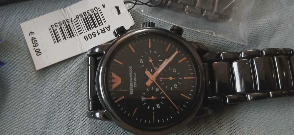 Orginalny Emporio Armani Dress Czarny/Ceramiczna Ø43 mm ref. AR1509