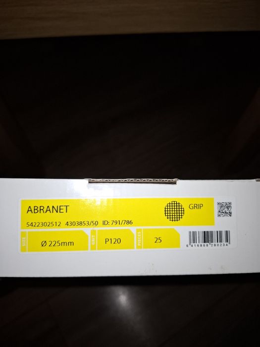 Mirka Abranet, krążek cierny 225mm, P120