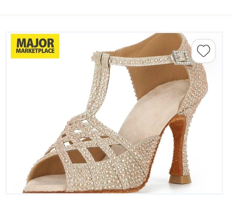 Syrads Damskie Buty Do Tańca z Kryształkami Ballroom Latin Salsa Bacha