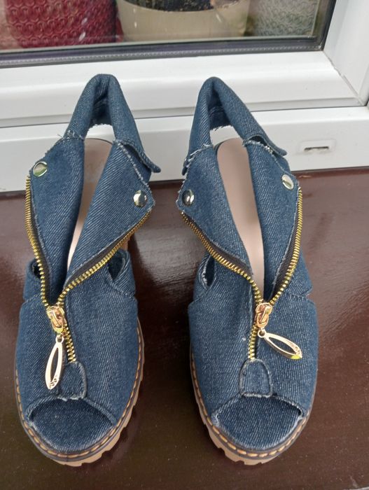 Buty damskie młodzieżowe dżinsowe
