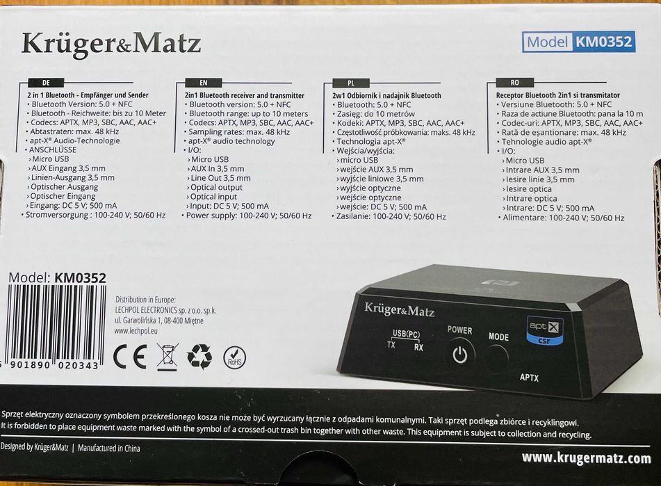 Adapter Bluetooth Kruger&Matz BT1 Kraków BieżanówProkocim • OLX.pl