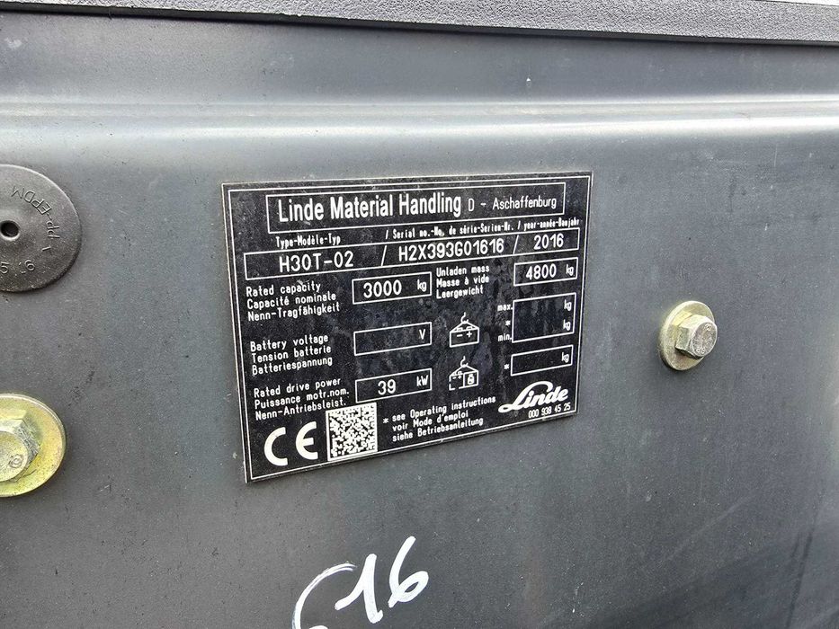 Linde H30T-02 rok 2016 Triplex 7,20 m import Niemcy