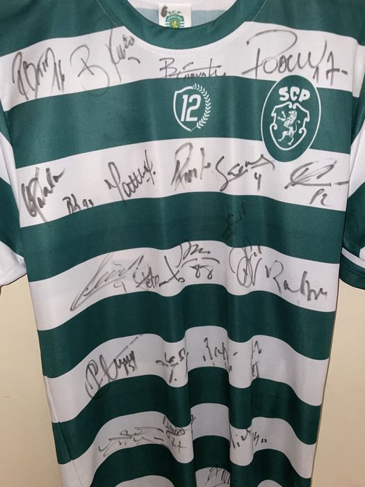 Camisola Sporting Edição exclusiva contrução do pavilhão João Rocha + Bola Macron Sporting SCP 2017/18 | Assinadas pelo Plantel