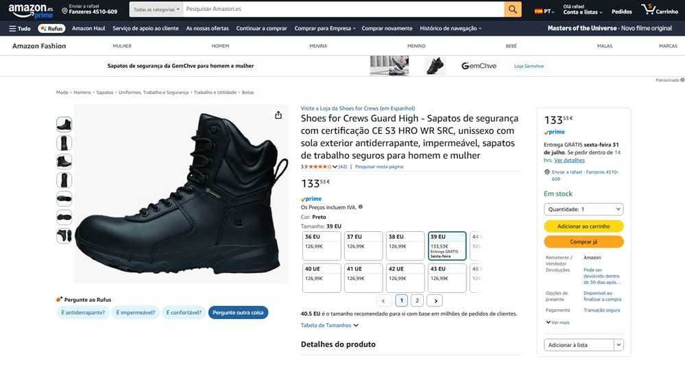 Shoes for Crews Sapatos de segurança Tam 3