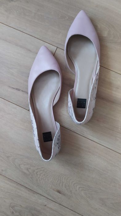 Balerinki pudrowy róż buty rozmiar 41