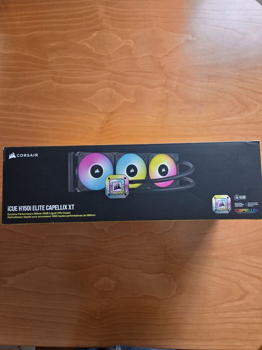 Water cooler corsair icue H150i  Elite capellix xt RGB 360 preto Novo garantia e factura