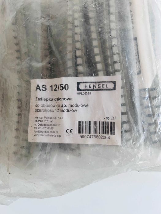 Hensel Zaślepka osłonowa 12 modułow szara AS 12/50 opakowanie 50 sztuk