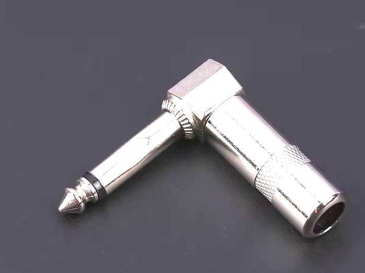 Metalowa wtyczka 6,35 mm kątowa męska audio 1/4 "6.35 6szt