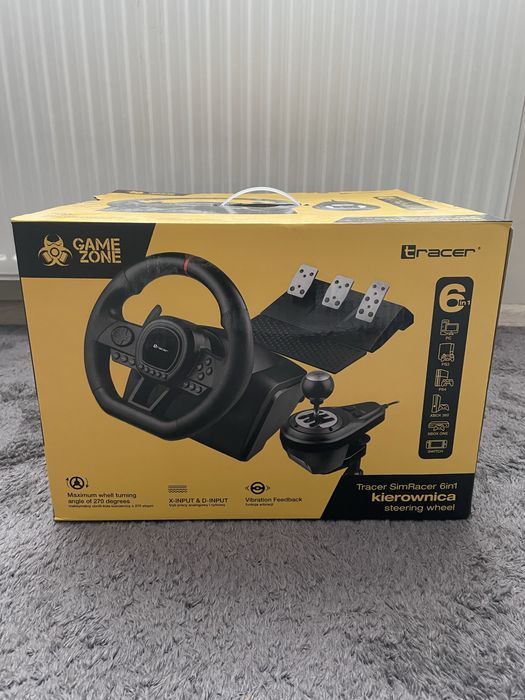 Kierownica do gier Tracer Gamezone SimRacer 6in1 – stan bardzo dobry