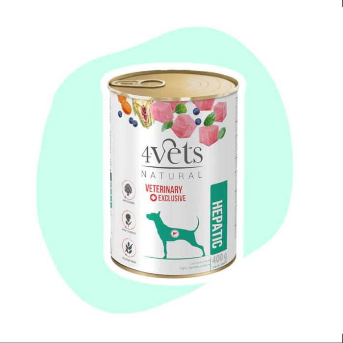 4Vets Natural Hepatic 6x400g dla psów cierpiących na niewydolność wątroby oraz inne jej schorzenia