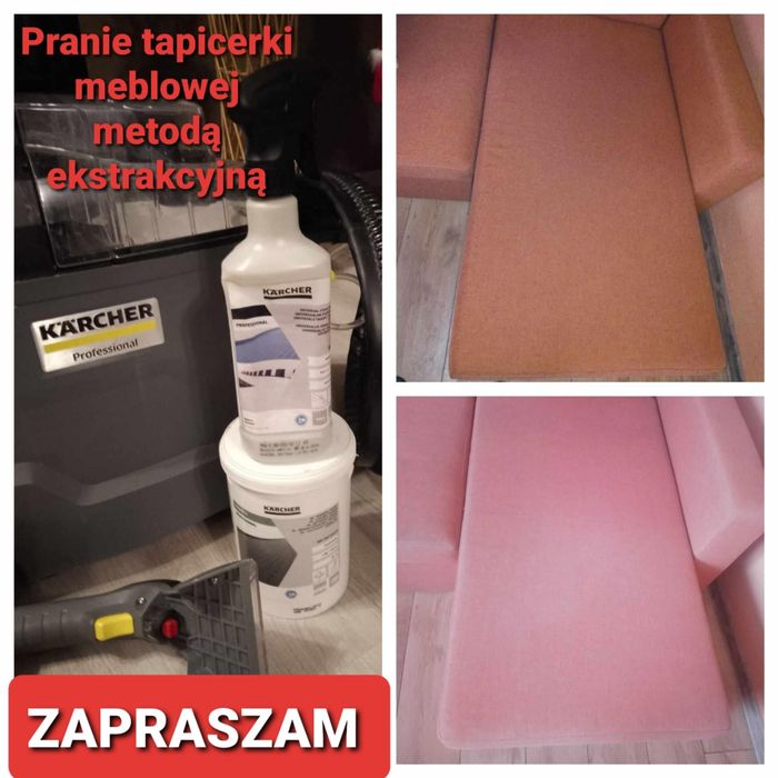 Pranie tapicerki meblowej metodą ekstrakcyjną Rogówki/Kanapy/Fotele
