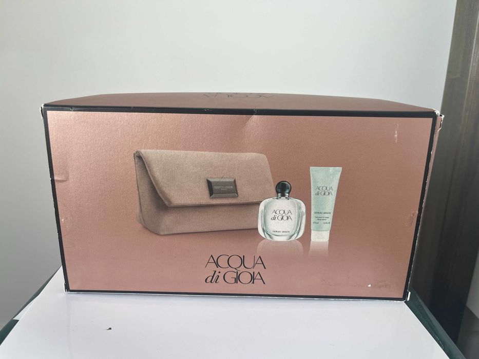 zestaw Giorgio Armani Aqua di Goya 50 ml EDP + balsam 75 ml + kosmetyczka