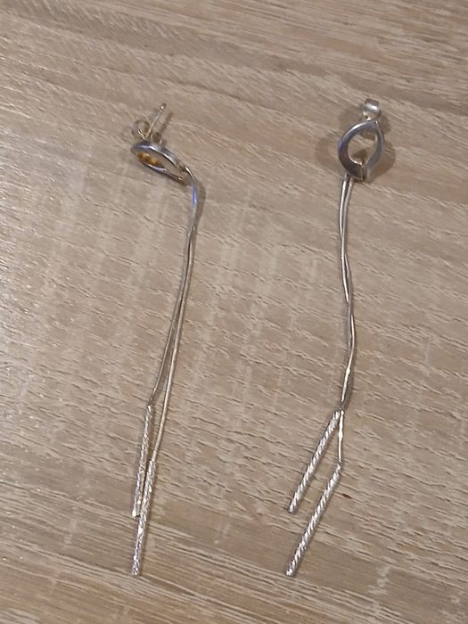 Srebrne dlugie kolczyki