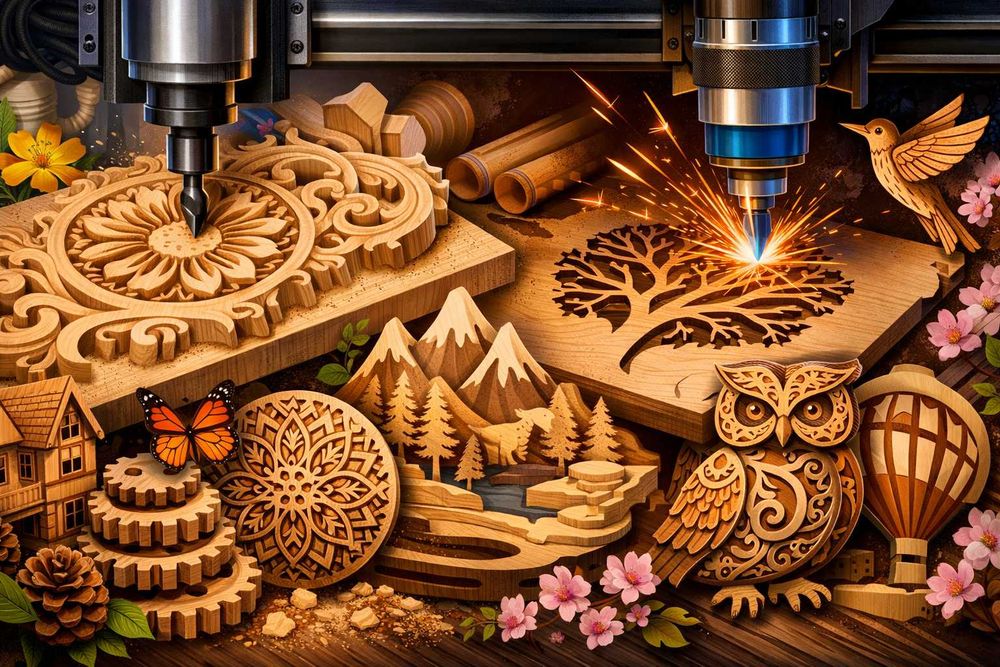 Фрезерування / Лазерна різка / гравіювання .