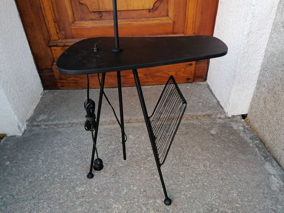 Lampa Stojąca Stolik Gazetnik PRL Lata 1960