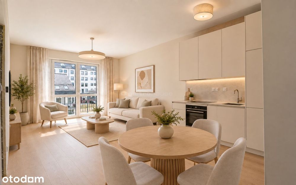 Nowe 2 pokoje na ostatnim piętrze - taras 7,40 m²