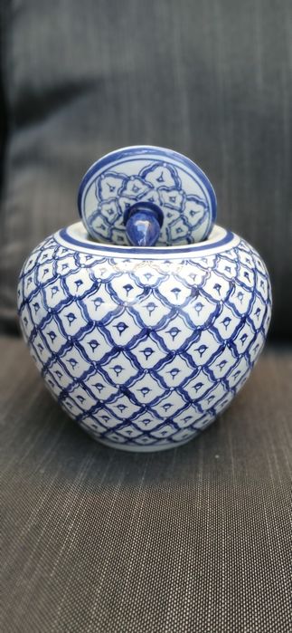 Pote pequeno decorado azul