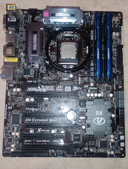 Материнская плата ASRock z68 + процессор Intel i7 2600k + 16 gb ОЗУ