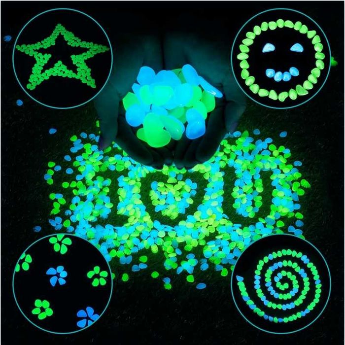 Светящиеся камни. Камушки для декора. Люминесцентное освещение