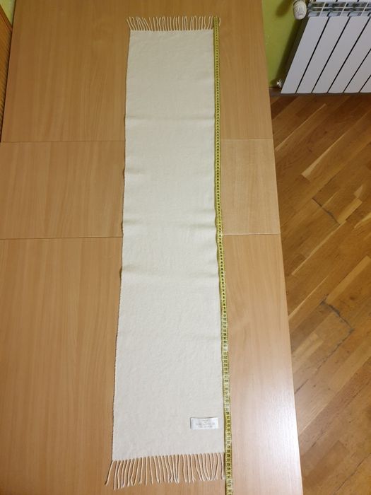 Новий 100% кашемiр шарф білий молочний кремовий шалик платок хустка хустинка хустина палантин шарфік шерсть натуральна Massimo Dutti
