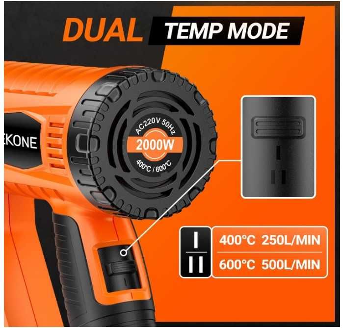 Opalarka SEEKONE 2000W, regulacja temperatury + akcesoria