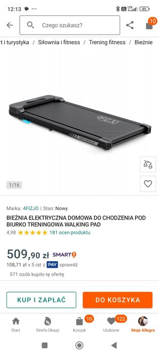 Bieżnia elektryczna domowa pod biurko TRENINGOWA WALKING