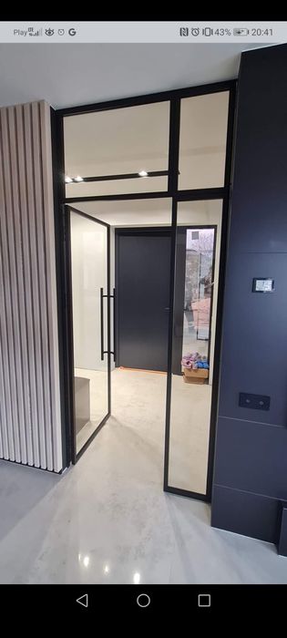 Drzwi metalowe, przesuwne, stalowe, szklane  loft