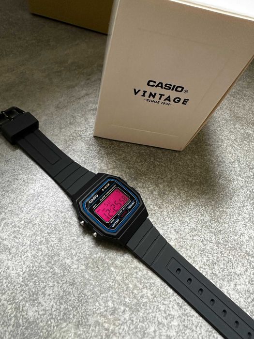 Custom Mod Zegarek Casio F91 Różowy Magenta Grey