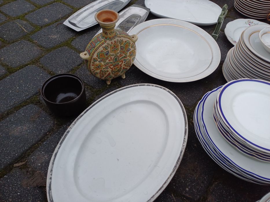 Talerze wazony ceramika porcelana zastawa porcelit PRL filiżanki dzban