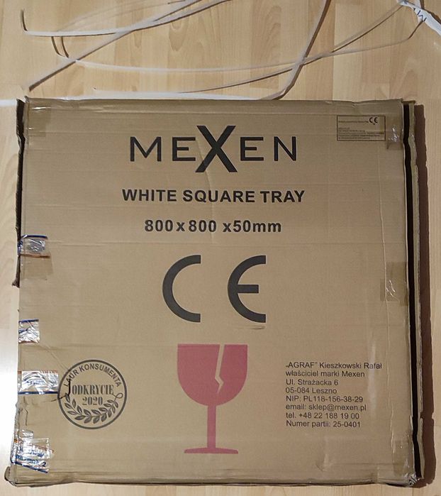 NOWY Mexen Flat brodzik akrylowy slim 80cmx80cmx5cm + syfon chrom