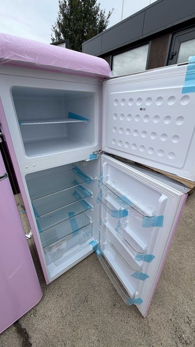różowa lodówka VOV retro 147 cm VRF-210VX-PK