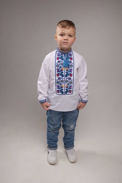 Вишиванка на хлопчика "Лісова пісня" з синім акцентом