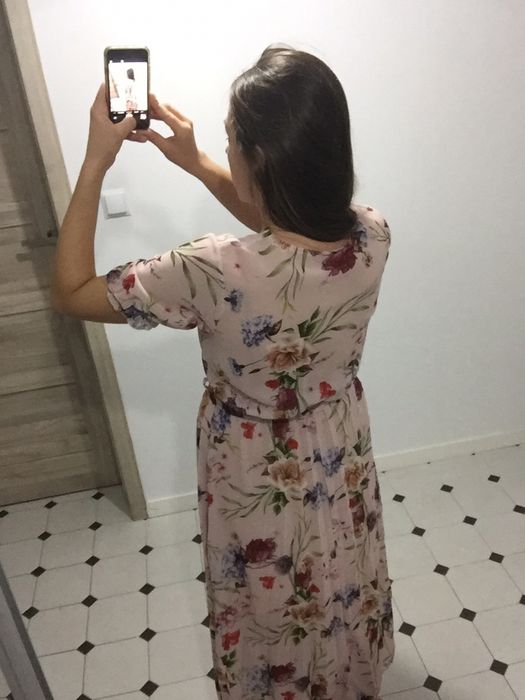 Sukienka w kwiaty S/M komunia chrzciny