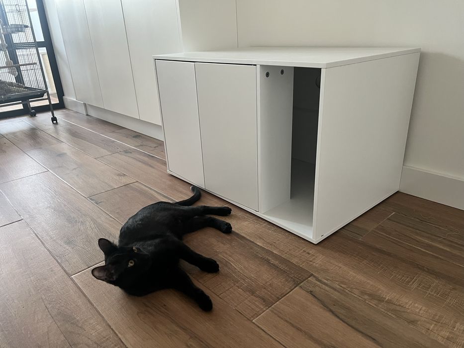Móvel WC para gatos, branco, NOVO (montado, nunca usado)