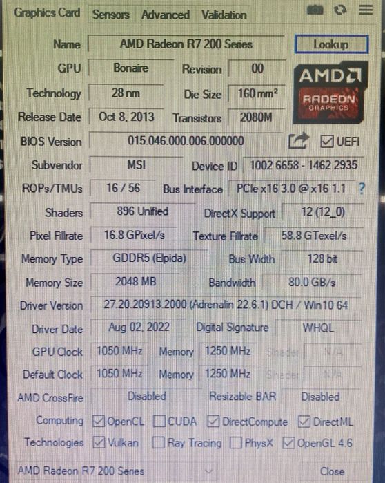 Placa De Video R7 260X OC