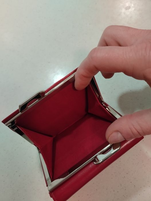 Czerwony portfel jak nowy CAVALDI skóra