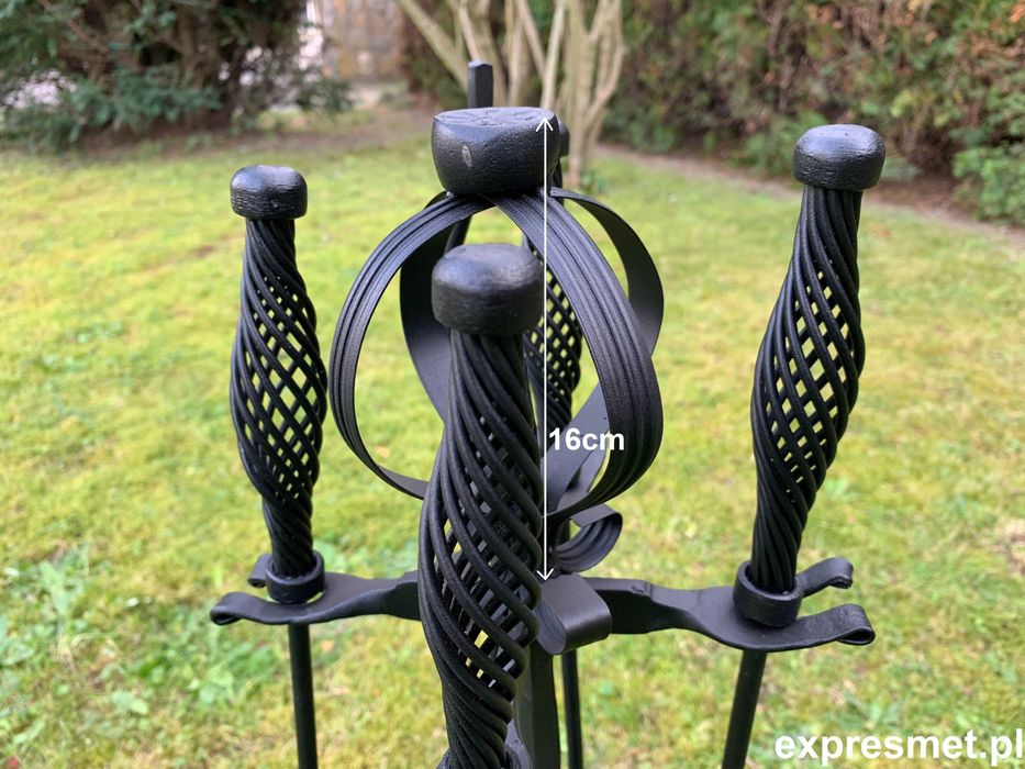 RĘCZNIE KUTY ZESTAW KOMINKOWY 5 elementów  do kominka grila pieca Kowa