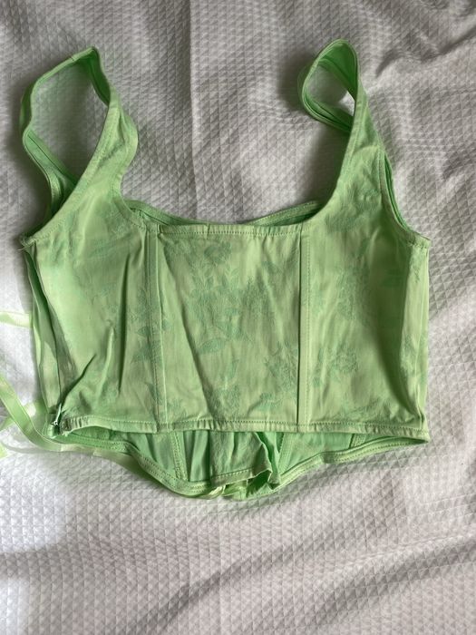 top bridgerton corset verde stradivariua
